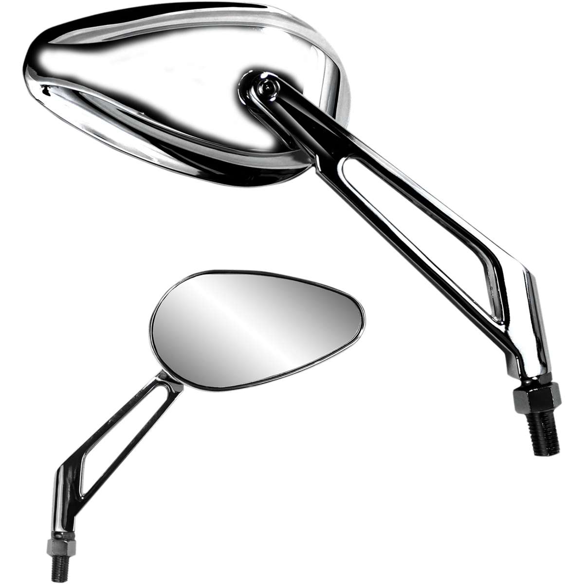 PARTS UNLIMITED Mirror Teardrop Chrome