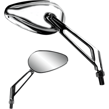 PARTS UNLIMITED Mirror Teardrop Chrome