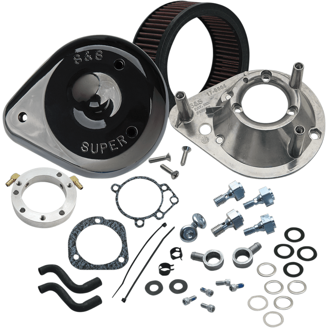 S&S CYCLE Teardrop Air Cleaner Kit Gloss Black 1700181A