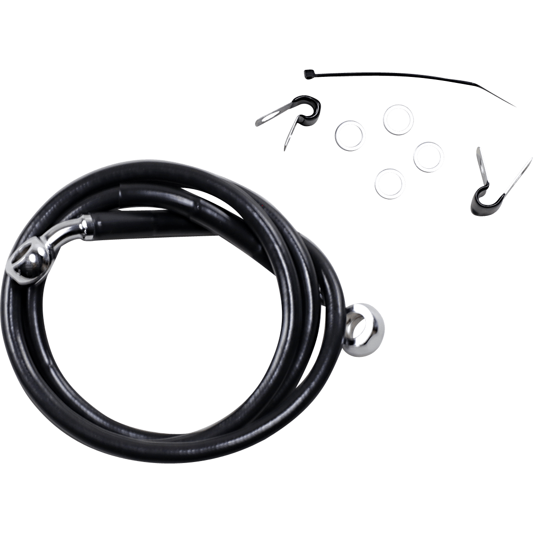 DRAG SPECIALTIES Brake Line Front Black +2" XL