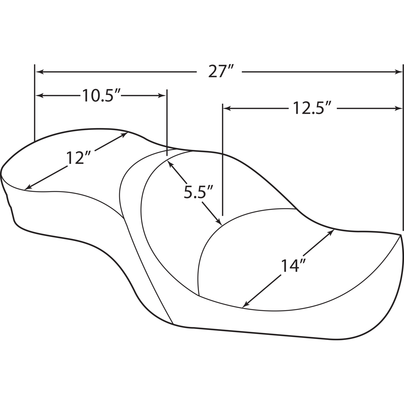 DRAG SPECIALTIES Low-Profile Touring Seat Wide Pillow XL '04-'22