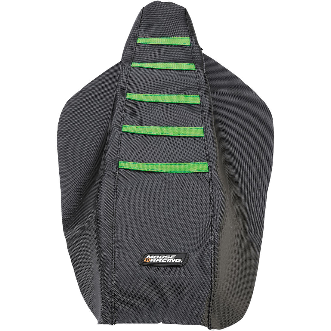 MOOSE RACING Ribbed Seat Cover Black Cover/Green Ribs Kawasaki