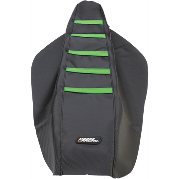 MOOSE RACING Ribbed Seat Cover Black Cover/Green Ribs Kawasaki