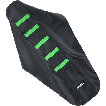 MOOSE RACING Ribbed Seat Cover Black Cover/Green Ribs Kawasaki