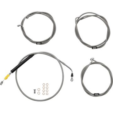 LA CHOPPERS Handlebar Cable/Brake Line Kit 18" 20" Ape Hanger Handlebars Stainless Steel LA8056KT19