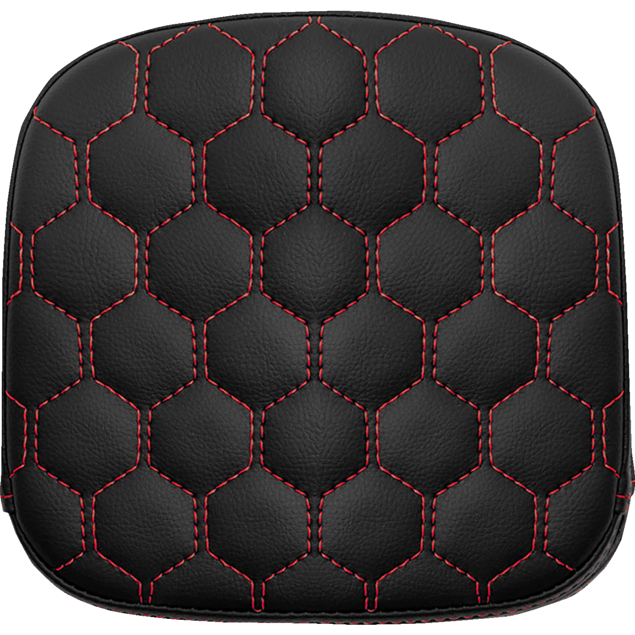 SADDLEMEN Sissy Bar Pad Honeycomb Red Stitching 040749RED