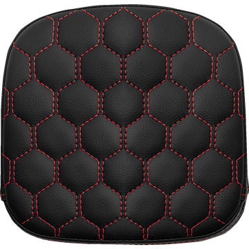 SADDLEMEN Sissy Bar Pad Honeycomb Red Stitching 040749RED