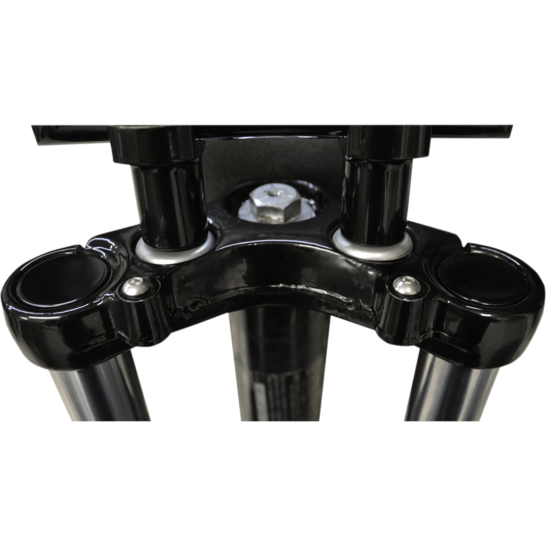 LA CHOPPERS Flush-Mount Fork Cap Gloss Black Powder Coat 39 mm