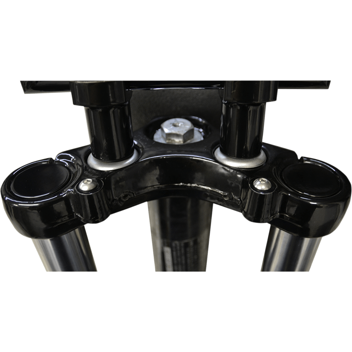 LA CHOPPERS Flush-Mount Fork Cap Gloss Black Powder Coat 39 mm