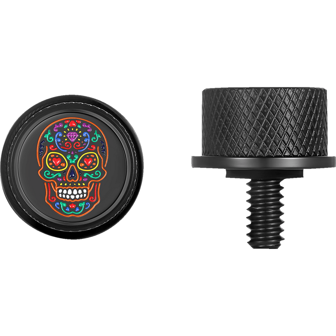 FIGURATI DESIGNS Seat Mounting Knob Black Sugar Skull