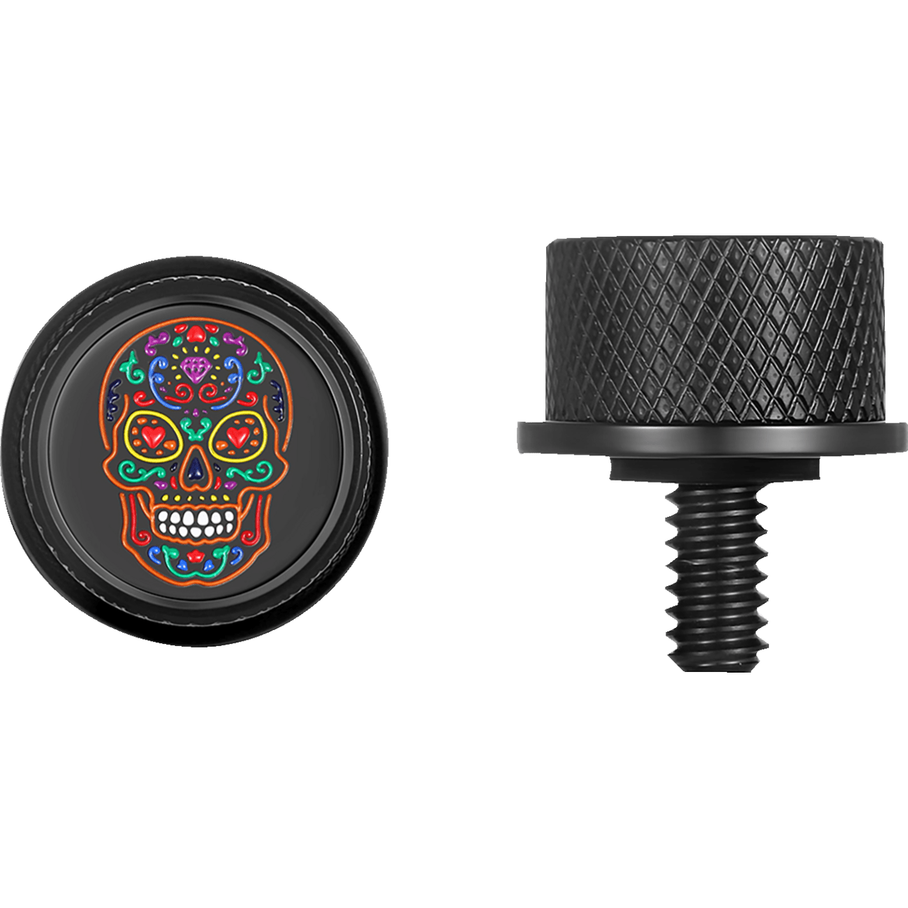 FIGURATI DESIGNS Seat Mounting Knob Black Sugar Skull