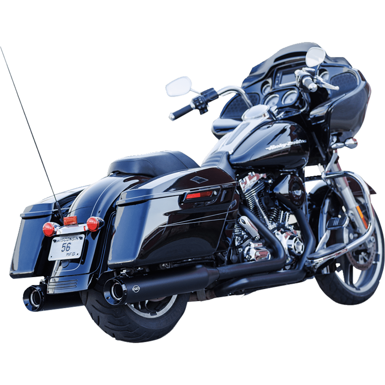 S&S CYCLE 4-1/2" GNX Slip-On Mufflers Guardian Black 5501078