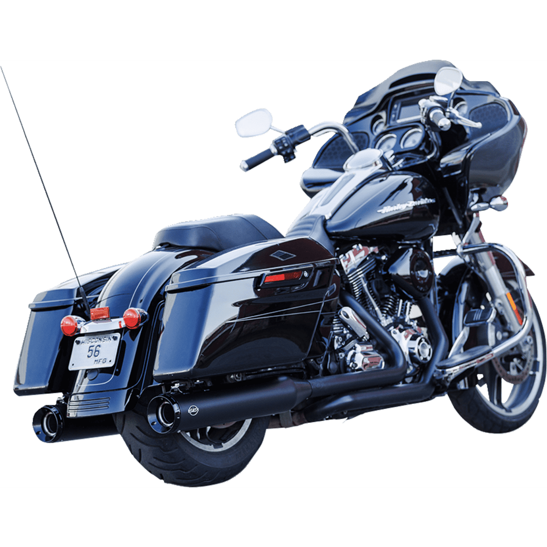 S&S CYCLE 4-1/2" GNX Slip-On Mufflers Guardian Black 5501078