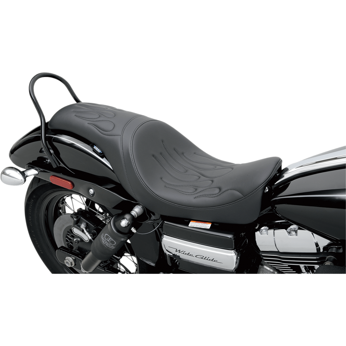 DRAG SPECIALTIES Predator Seat Flame Stitched Dyna '06-'17