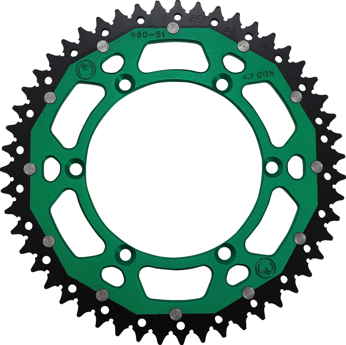 MOOSE RACING Dual Sprocket Green 51 Tooth