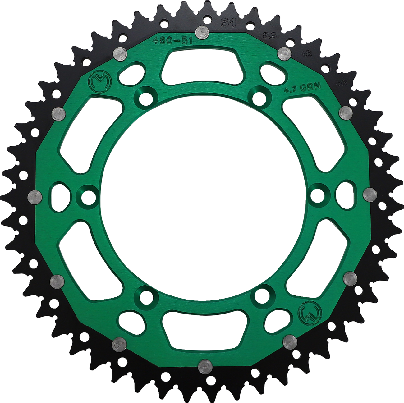 MOOSE RACING Dual Sprocket Green 51 Tooth