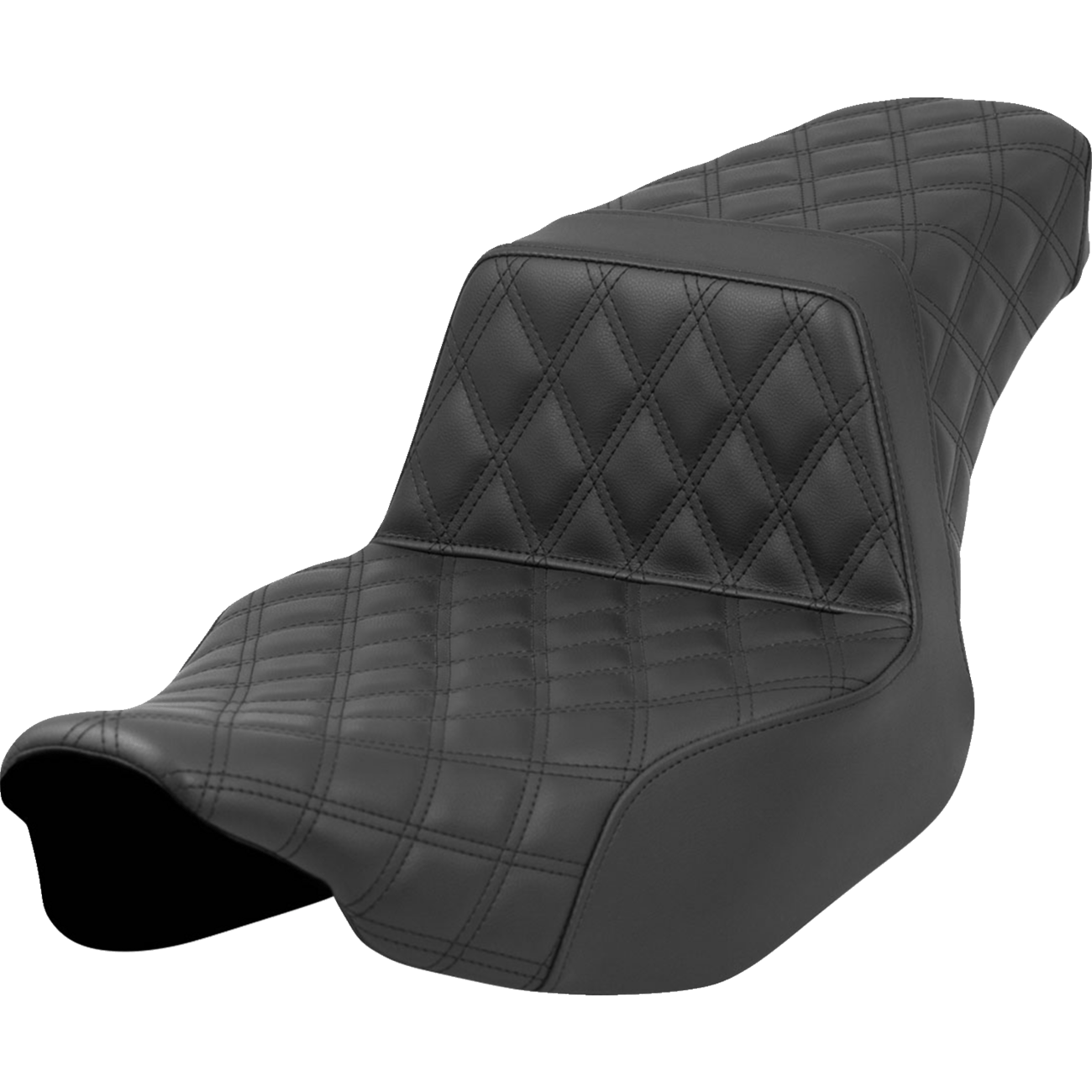 SADDLEMEN Step-Up Seat Front/Rear Lattice Stitch Black Road Glide/Street Glide 82307175