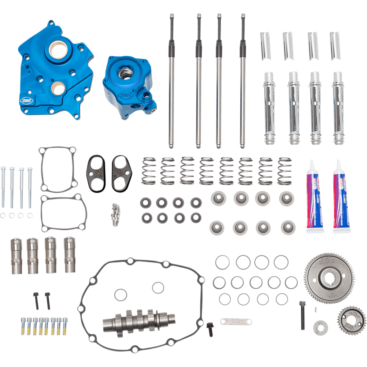 S&S CYCLE Cam Chest Kit with Plate Gear Drive Water Cooled 540 Cam Chrome Pushrods M8 3101117