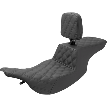 SADDLEMEN Tour Step-Up Seat Rider Backrest Full Lattice Stitch FL '97-'07 89707195BR