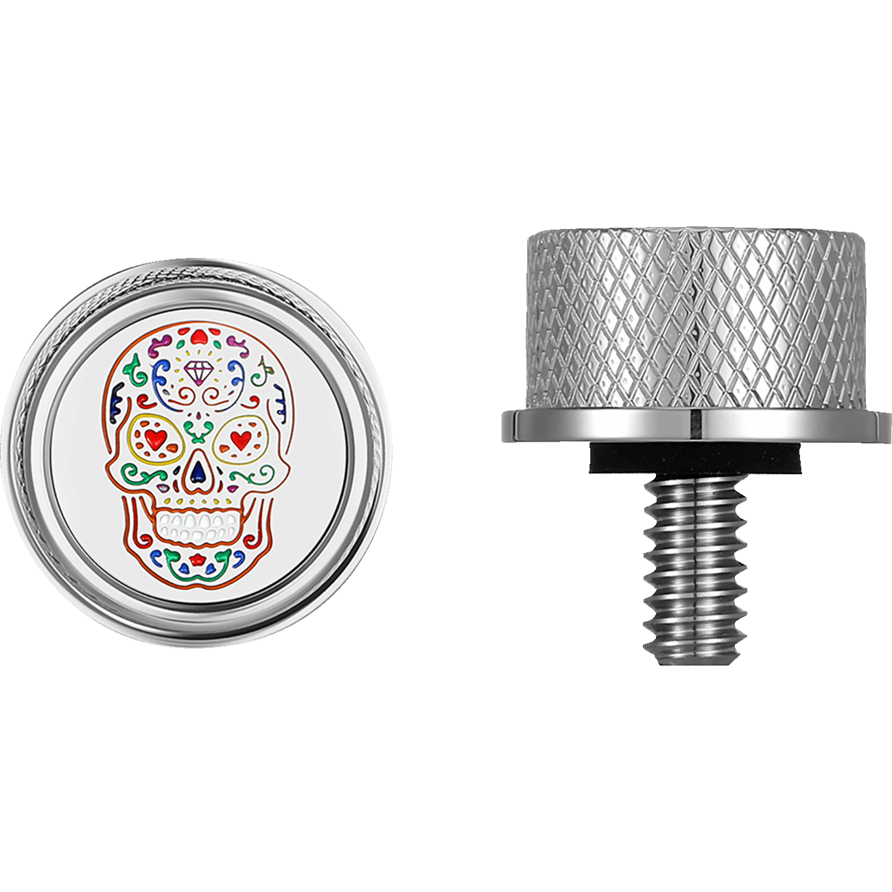 FIGURATI DESIGNS Seat Mounting Knob Stainless Steel Sugar Skull