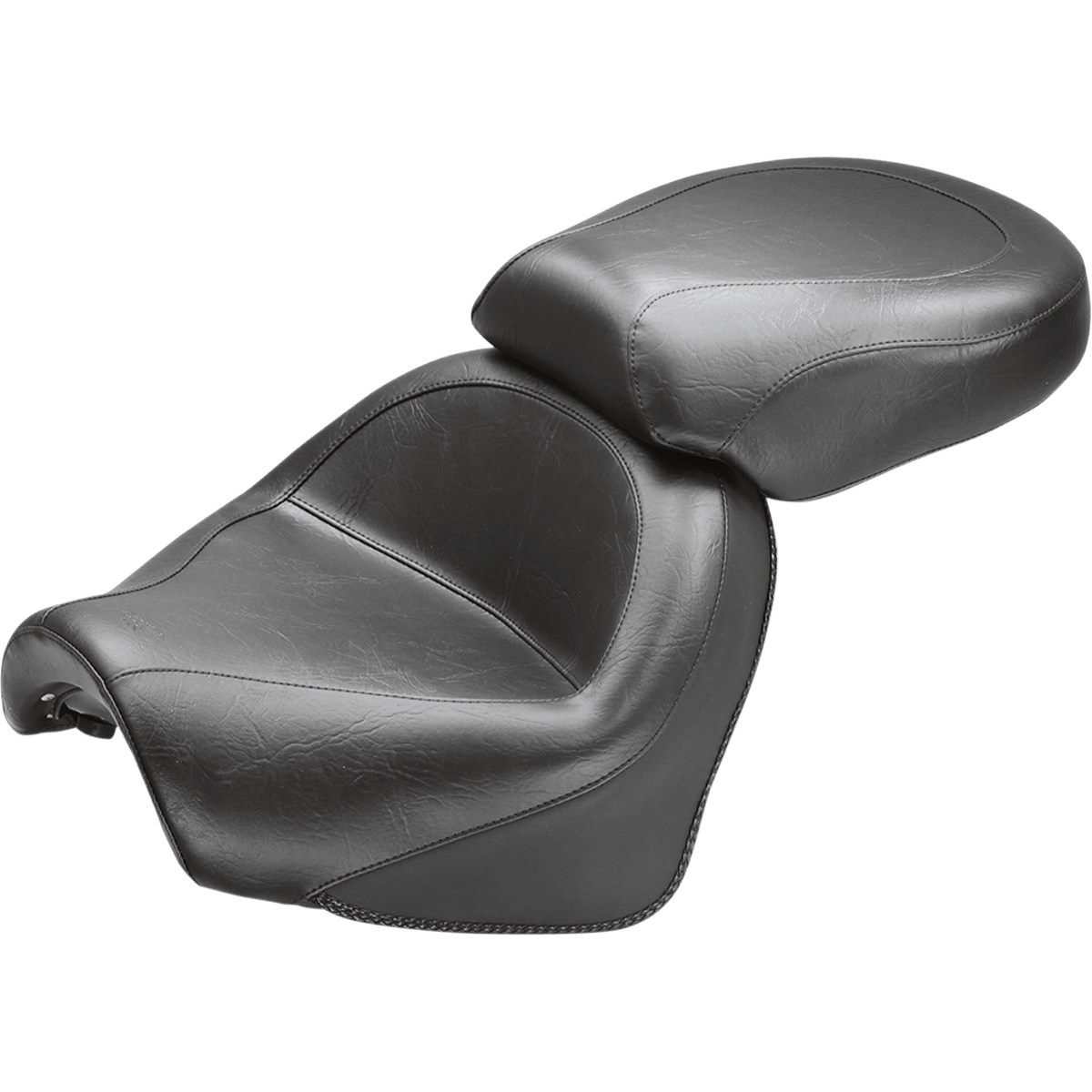 MUSTANG Seat Vintage Wide Touring Without Driver Backrest Two-Piece Smooth Black Suzuki 75811