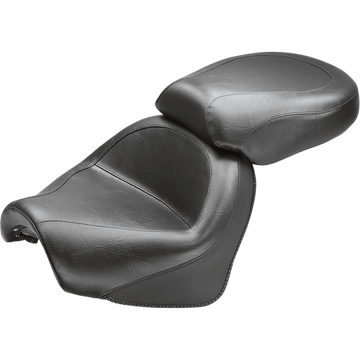 MUSTANG Seat Vintage Wide Touring Without Driver Backrest Two-Piece Smooth Black Suzuki 75811