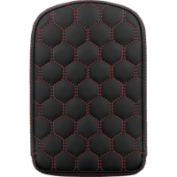 SADDLEMEN RoadSofa™ Sissy Bar Pad Honeycomb Red Stitching 041149RED