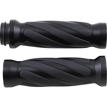 DRAG SPECIALTIES Grips Twisted TBW Matte Black