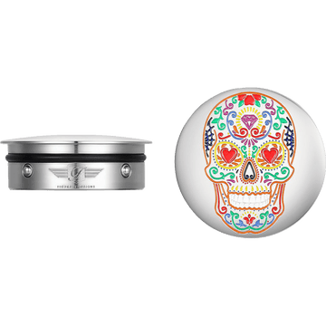 FIGURATI DESIGNS Swing Arm Covers Sugar Skull Polished Stainless Steel FD30SACSS