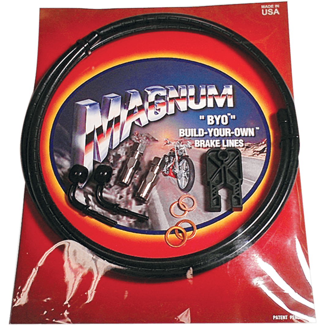 MAGNUM SHIELDING Brake Line Kit Dual Disc 12mm-35° 7' Black Stainless Steel 490435A