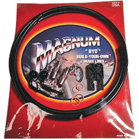 MAGNUM SHIELDING Brake Line Kit Single Disc 7/16"-Straight 6' Black Stainless Steel