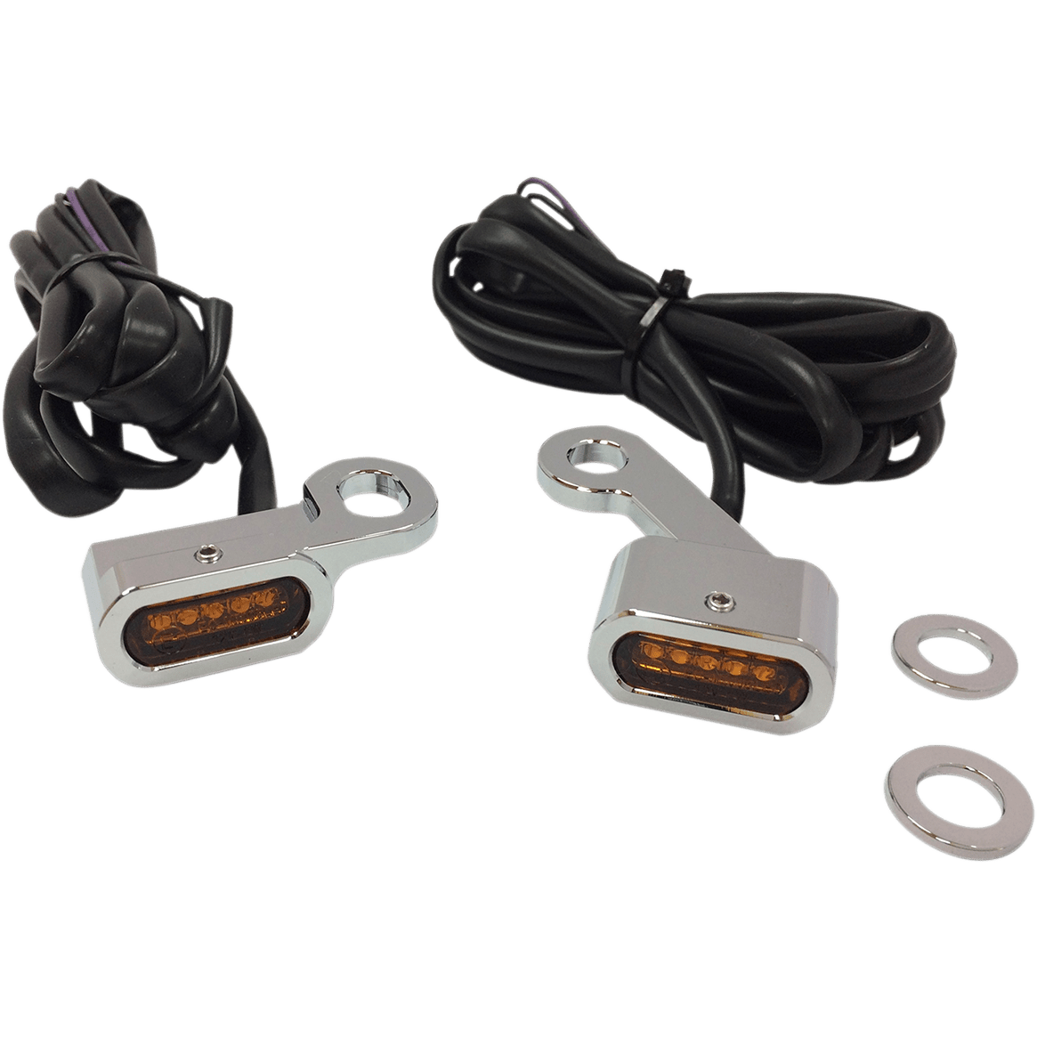 DRAG SPECIALTIES LED Handlebar Marker Lights XL Chrome/Amber