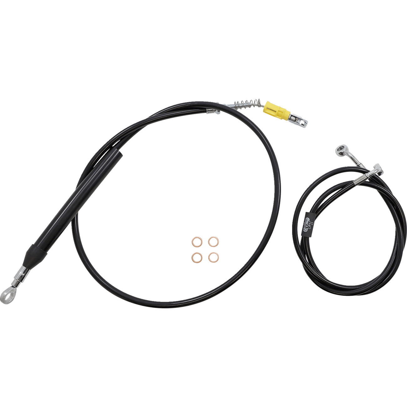 LA CHOPPERS Handlebar Cable/Brake Line Kit Quick Connect Complete 18" 20" Handlebars Black Vinyl LA8156KT219B