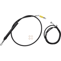 LA CHOPPERS Handlebar Cable/Brake Line Kit Quick Connect Complete 18" 20" Handlebars Black Vinyl LA8156KT219B