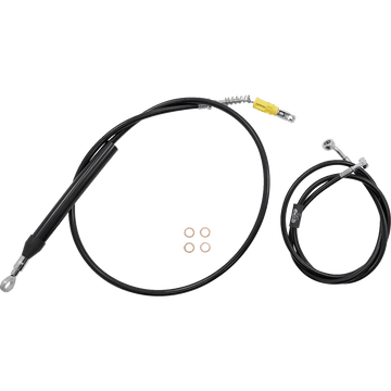 LA CHOPPERS Handlebar Cable/Brake Line Kit Quick Connect Complete 18" 20" Handlebars Black Vinyl LA8156KT219B