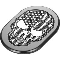 FIGURATI DESIGNS Antenna Cover Right Rear Fender Contrast Cut American Flag Skull Black