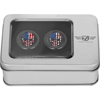 FIGURATI DESIGNS Docking Hardware Covers Red/White/Blue American Flag Skull Black FD25DC2730BK