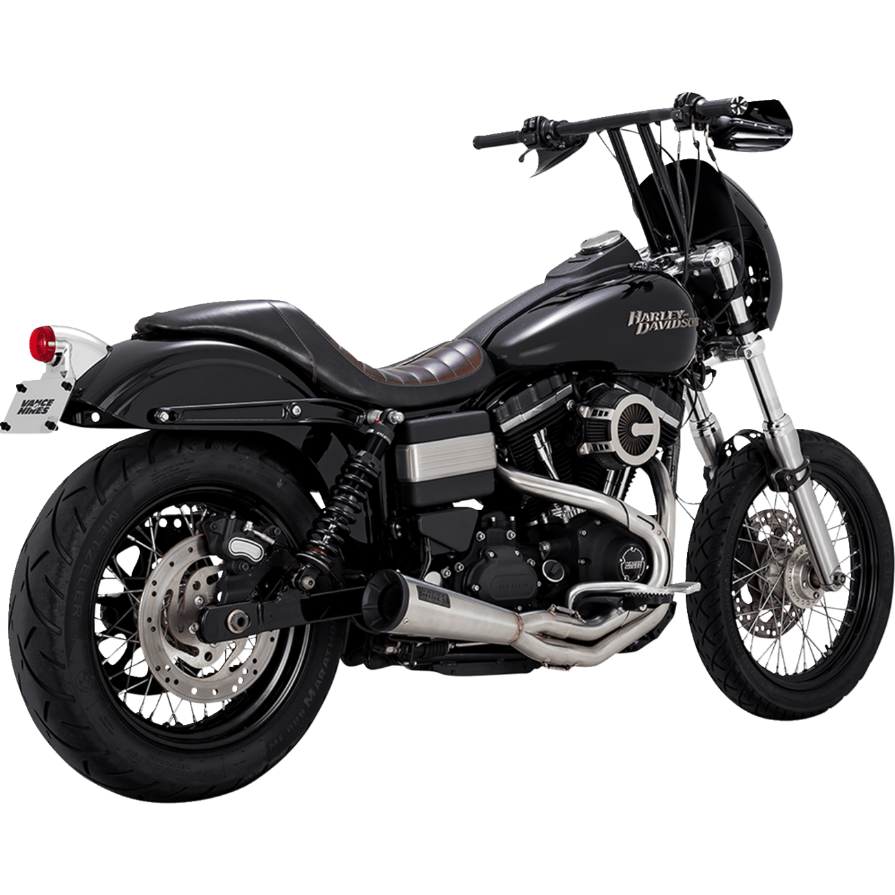 VANCE & HINES 2-into-1 Upsweep Exhaust System Brushed Stainless Steel 27325