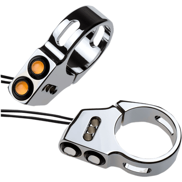 JOKER MACHINE Rat Eye LED Turn Signals 49 mm Chrome 052003C