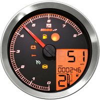 KOSO NORTH AMERICA Multi-Function Speedometer/Tachometer HD-04 Chrome BA051201