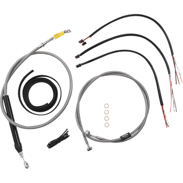 LA CHOPPERS Handlebar Cable/Brake Line Kit Quick Connect Complete 18" 20" Handlebars Stainless LA8156KT219