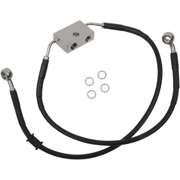 DRAG SPECIALTIES Brake Line Front +2" Black XL