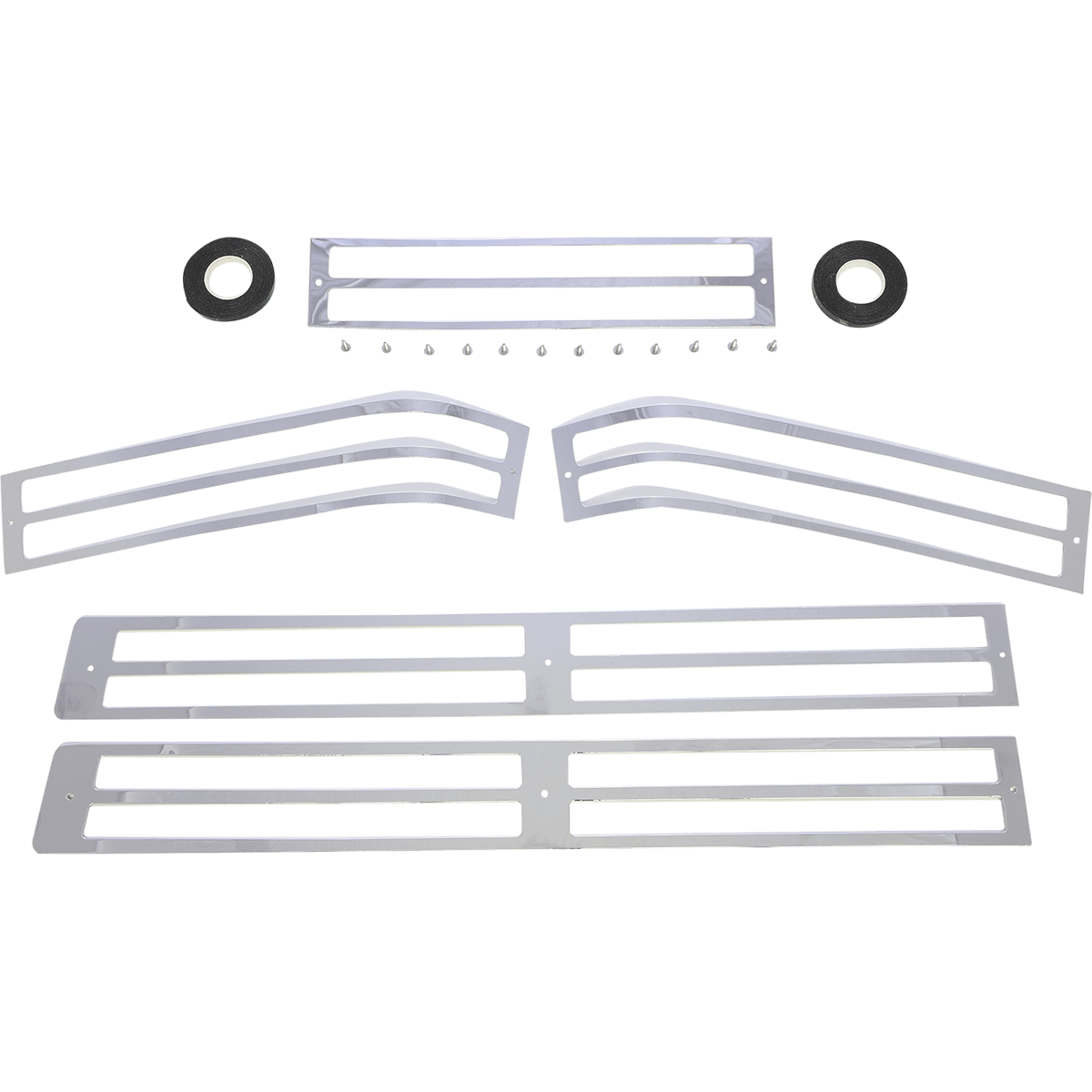 PARTS UNLIMITED Saddlebag Lens Grille Set Chrome GL1500