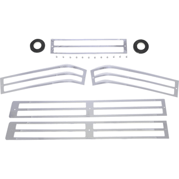 PARTS UNLIMITED Saddlebag Lens Grille Set Chrome GL1500