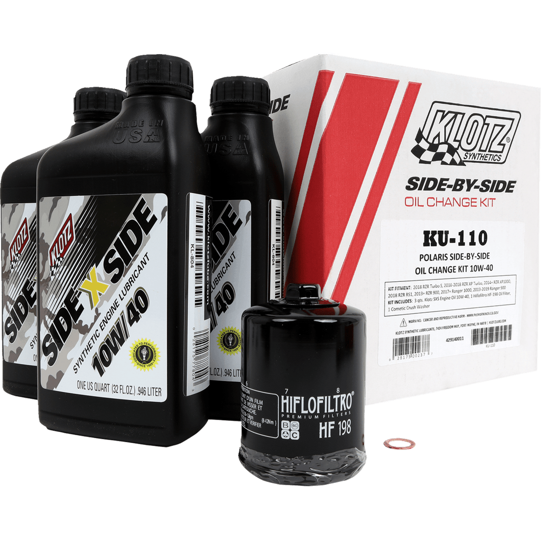 KLOTZ OIL Oil Change Kit Polaris 10W/40 KU110