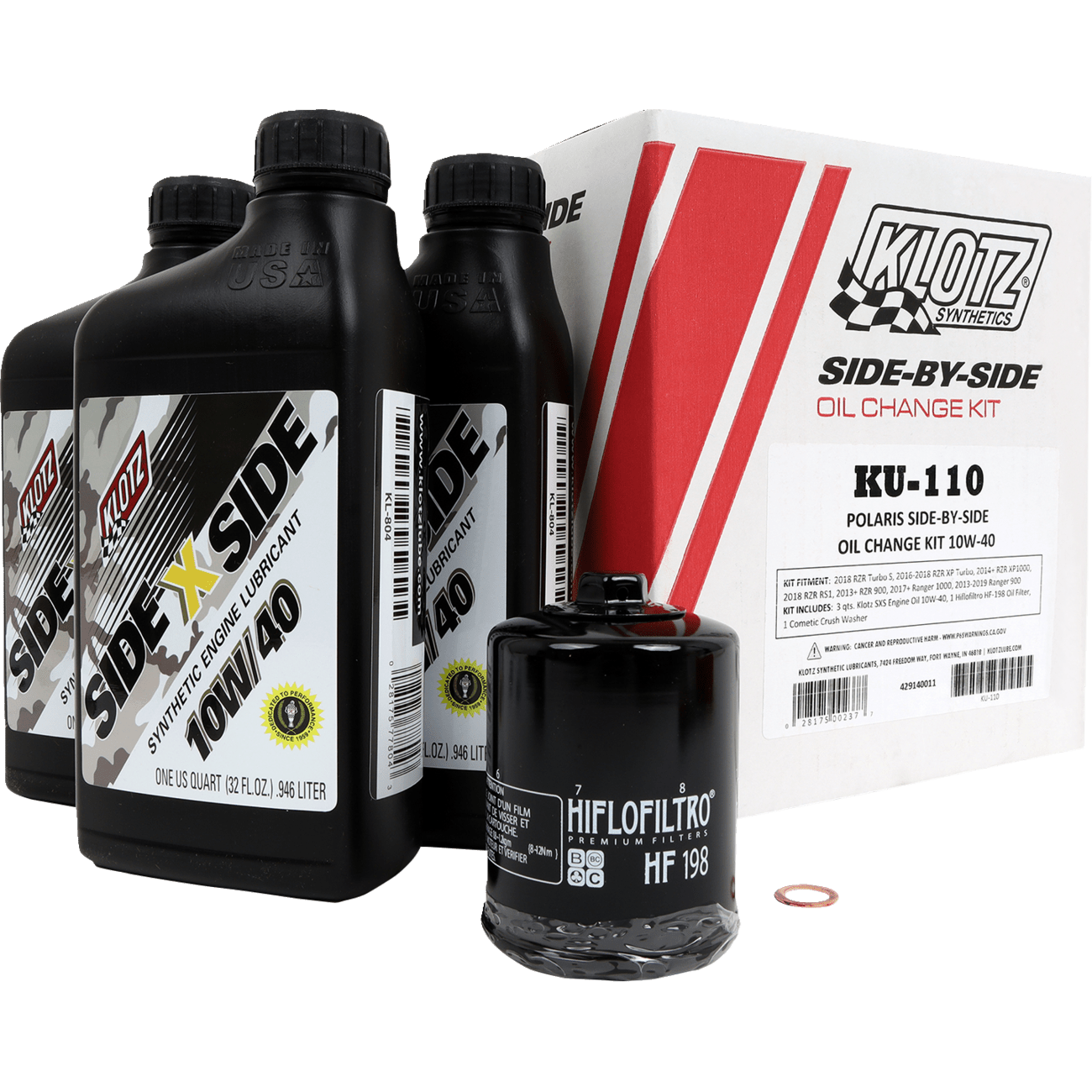 KLOTZ OIL Oil Change Kit Polaris 10W/40 KU110