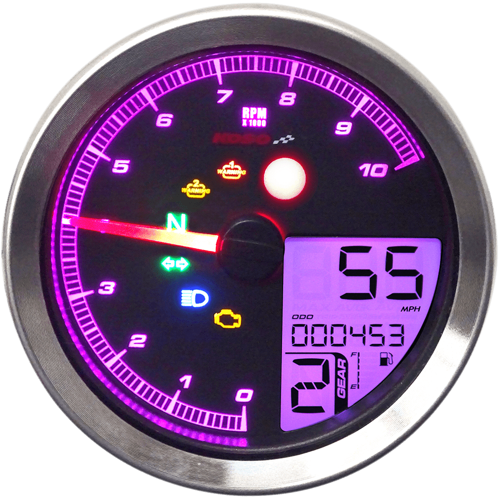 KOSO NORTH AMERICA TNT-04 Multi-Function Meter Silver Bezel 3.30" Diameter x 2.19" D BA051401