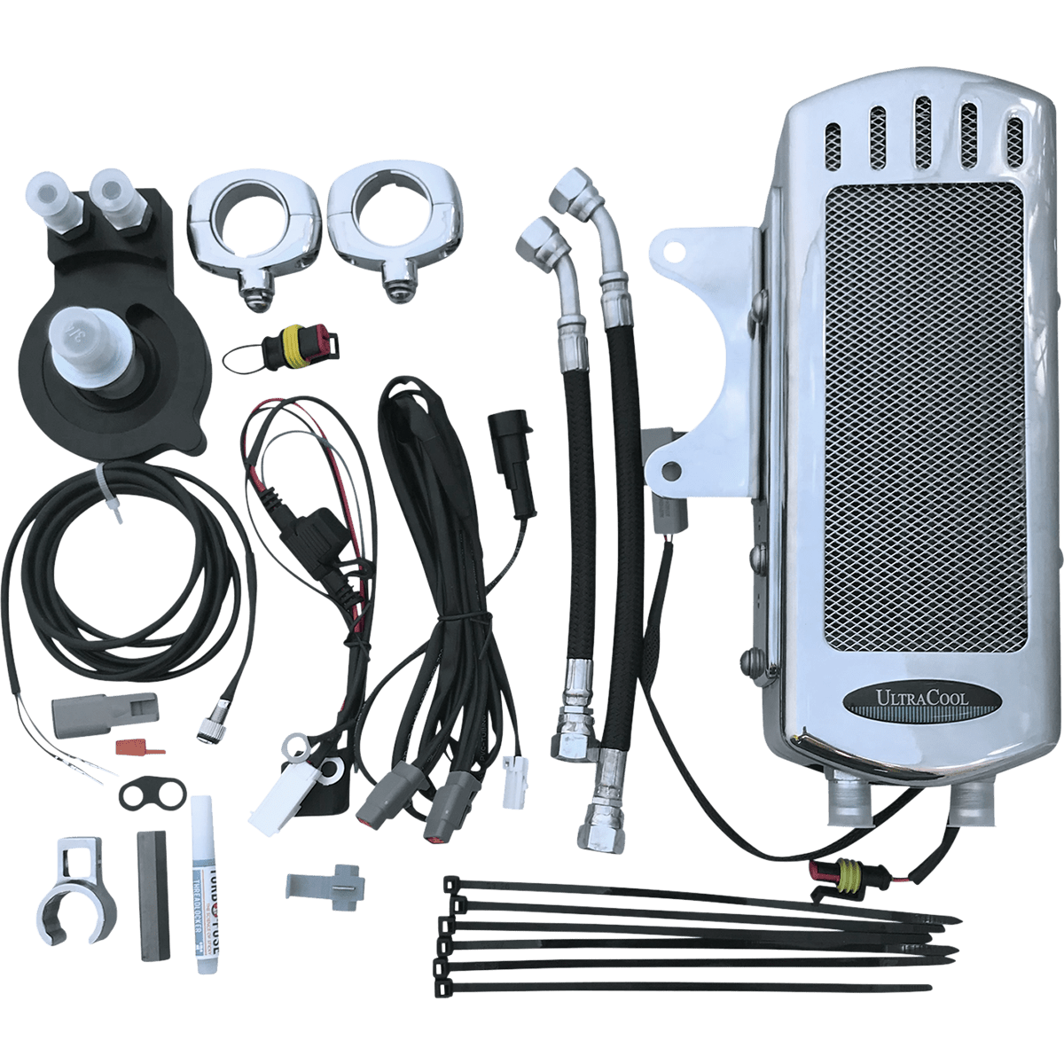 ULTRACOOL Side Mount Oil Cooler Kit Chrome Sportster SMSP2C