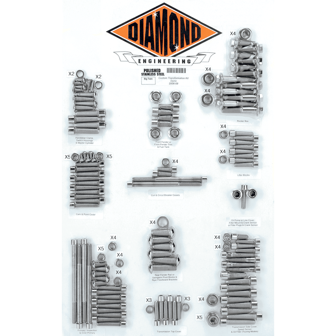 DIAMOND ENGINEERING Fastener Kit Custom/Transformation OEM Dyna DE6029HP