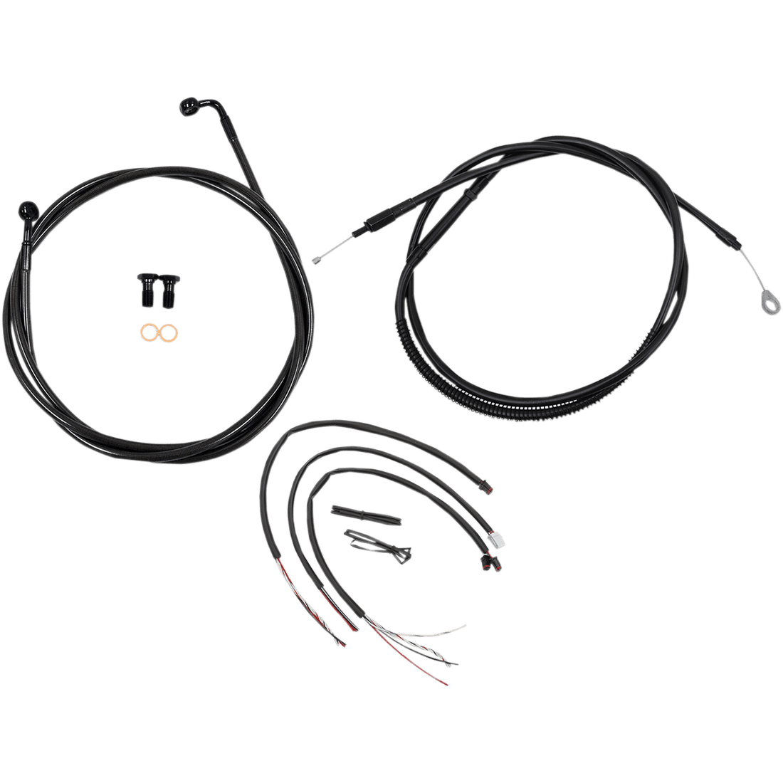 LA CHOPPERS Handlebar Cable/Brake Line Kit Complete 12" 14" Handlebars Midnight